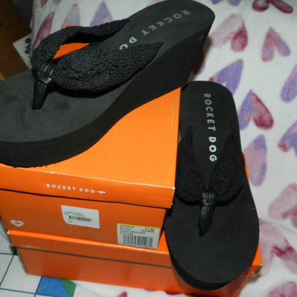 Rocket Dog Black Crochet SIZE 11 Women's Platform Sandal BNIB🆕📦⌚🏃🏻💨⚡🚚 - Picture 10 of 16